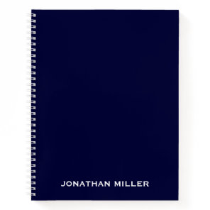 Minimal Professional Monogram Navy Blue Notebook