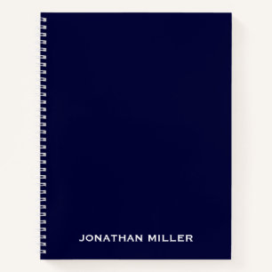 Minimal Professional Monogram Navy Blue Notebook