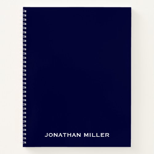 Minimal Professional Monogram Navy Blue Notebook