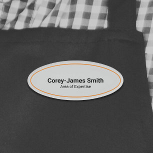 Minimal Professional Name Expertise Gray Oval Tag