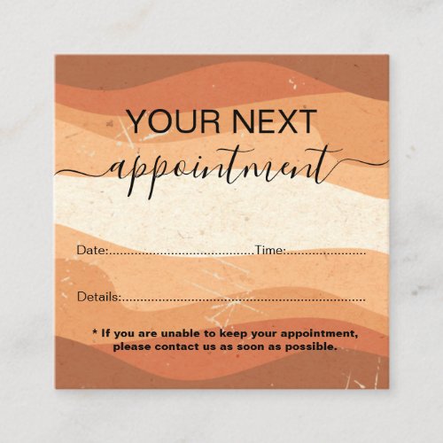 Minimal Professional Orange Terracotta Boho  Appoi Appointment Card