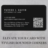 Minimal Professional QR Code Black Business Card
