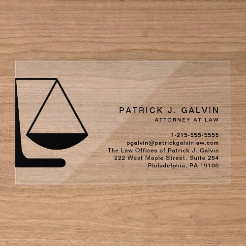 Minimal Professional QR Code Black Clear Business Cards