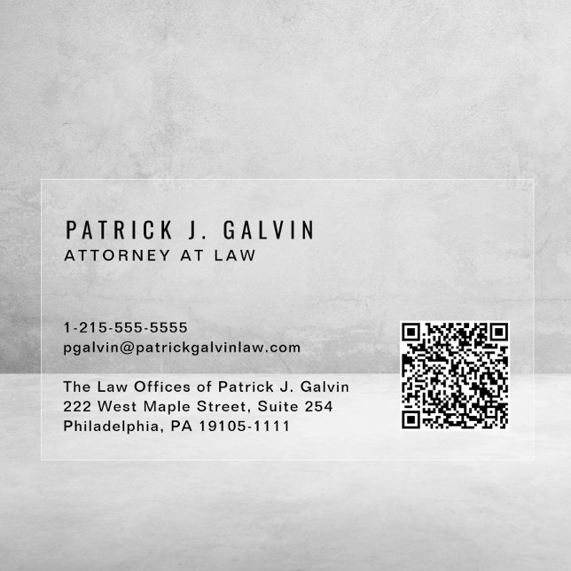 Minimal Professional QR Code Clear Business Cards (Minimal Professional QR Code Clear Business Cards)