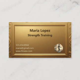 Minimal Professional Shining Gold Strength Trainer Business Card
