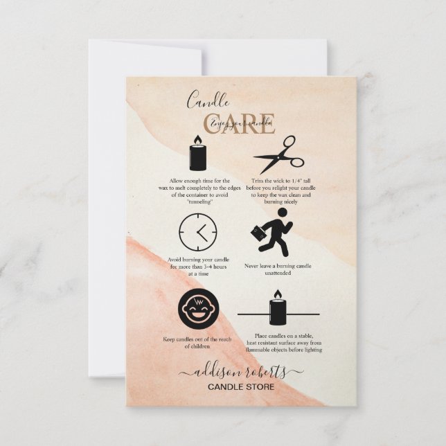 Minimal Professional Terracota Candle Care   Thank You Card (Front)
