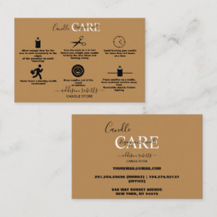 Minimal Professional Terracotta Boho Candle Care Business Card
