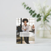 Minimal & Professional White Frame Business Photo Business Card (Standing Front)