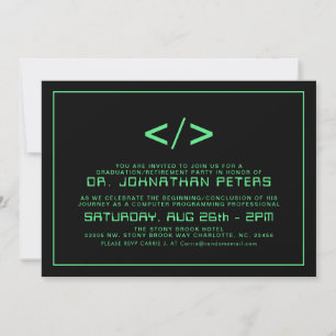 Minimal Programmer Graduation Retirement Invite