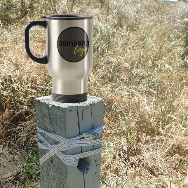 MINIMAL PROMTIONAL COMPANY BRAND BUSINESS LOGO  TRAVEL MUG (Creator Uploaded)
