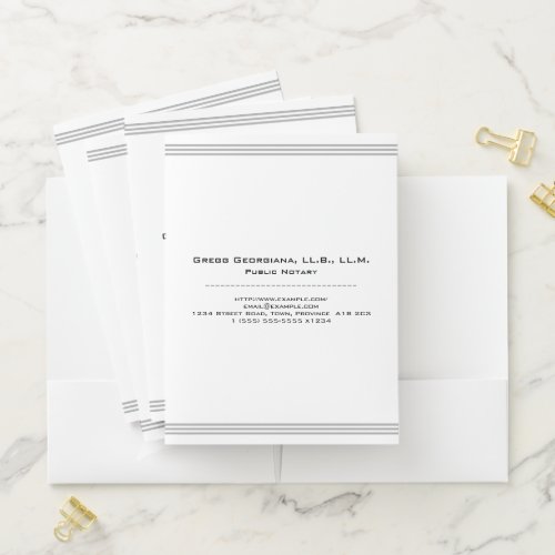 Minimal Public Notary Pocket Folder