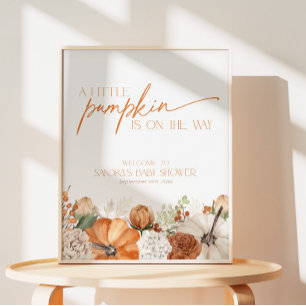 Minimal Pumpkin Fall Boho Baby Shower Welcome Foam Board