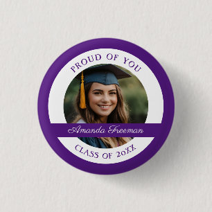 Minimal Purple and White Graduate Photo Button