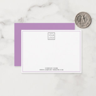 Minimal Purple Business Logo Company Name Note Card