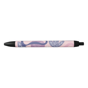 Minimal purple floral pen