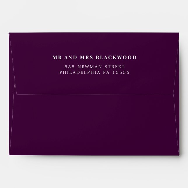 Minimal Purple Gem Return Address Envelope (Back (Top Flap))
