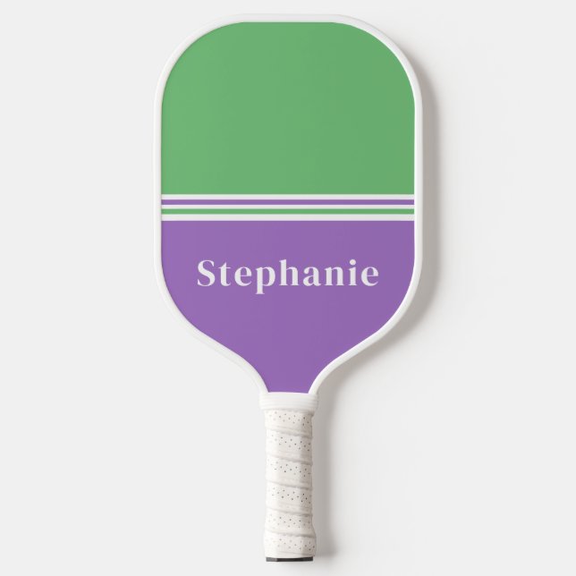 Minimal Purple Green Pickleball Paddle (Front)