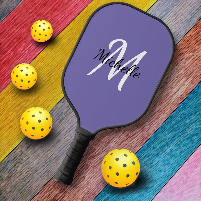 Minimal Purple Monogrammed Pickleball Paddle (Creator Uploaded)