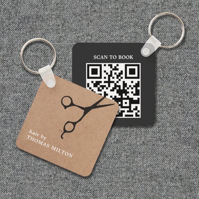 Minimal QR Code Appointment Booking for Salon Keychain (Creator Uploaded)