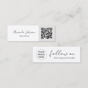Minimal QR Code Instagram Influencer Mini Business Card