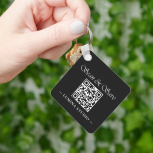 Minimal QR Code Loyalty Reward Keychain
