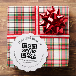 minimal qr code small business beauty salon trendy ornament card