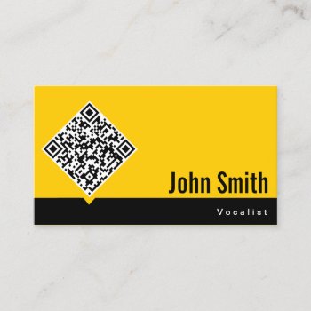 Minimal Qr Code Vocalist Business Card by cardfactory at Zazzle