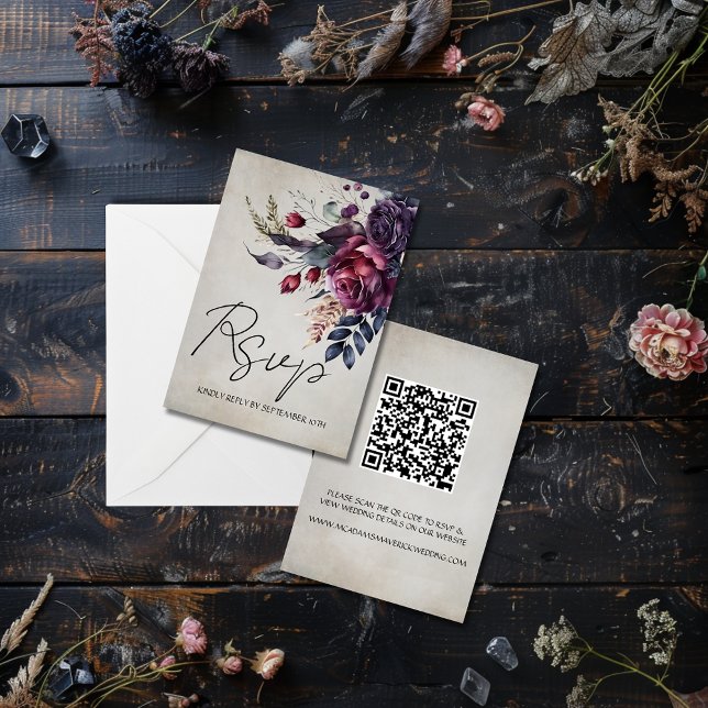 Minimal QR Code Wedding RSVP Response Card (Creator Uploaded)