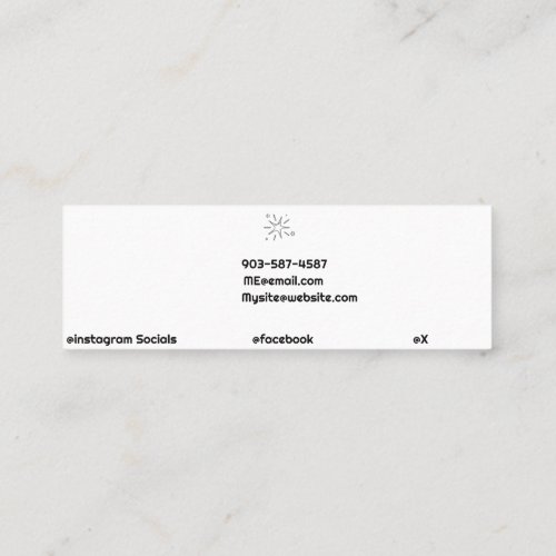 Minimal QR Code White Simple Star Mini Business Card