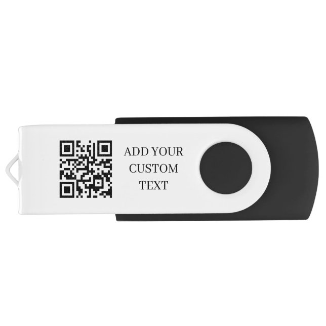 Minimal QR Code White USB Flash Drive Design (Back)