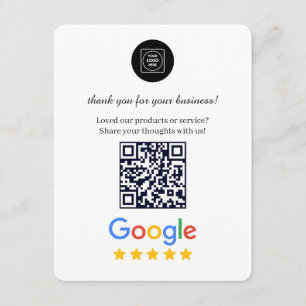 Minimal QR Review Card for Business feedback