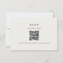 Minimal QR RSVP Wedding Card