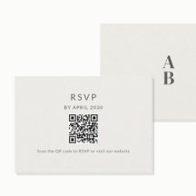 Minimal QR RSVP Wedding Card