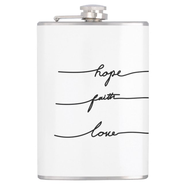 Minimal quote  typography hand drawn ink lettering flask (Front)