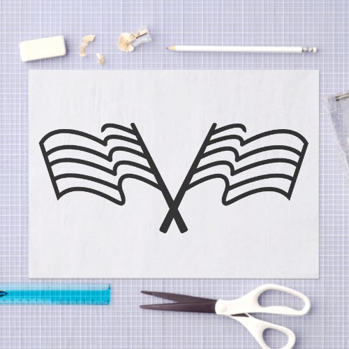 Minimal Racing Flag Sport Waving Tissue Paper