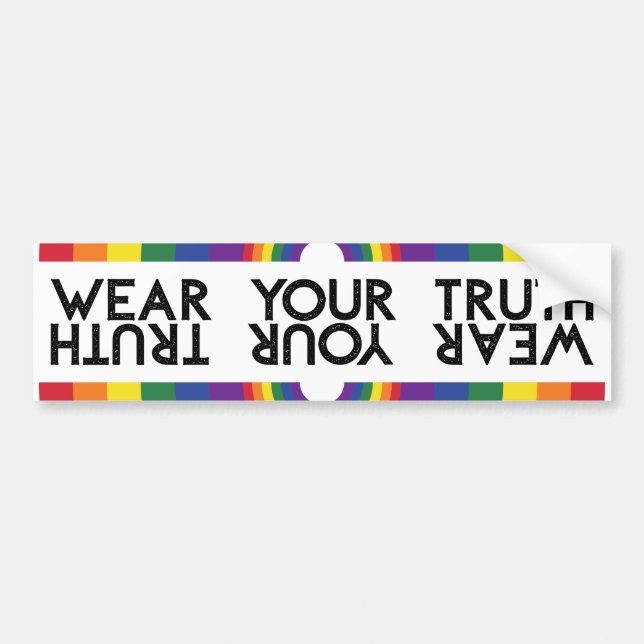 Minimal Rainbow Arch Modern Colorful Statement  Bumper Sticker (Front)