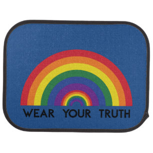 Minimal Rainbow Arch Modern Colorful Statement  Car Floor Mat