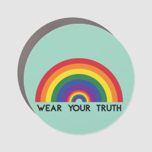 Minimal Rainbow Arch Modern Colorful Statement Car Magnet