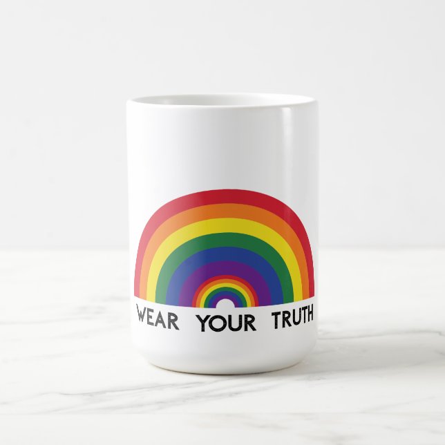 Minimal Rainbow Arch Modern Colorful Statement  Coffee Mug (Center)