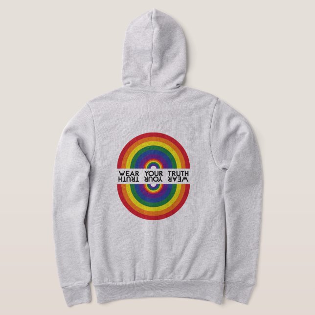 Minimal Rainbow Arch Modern Colorful Statement  Hoodie (Laydown Back)