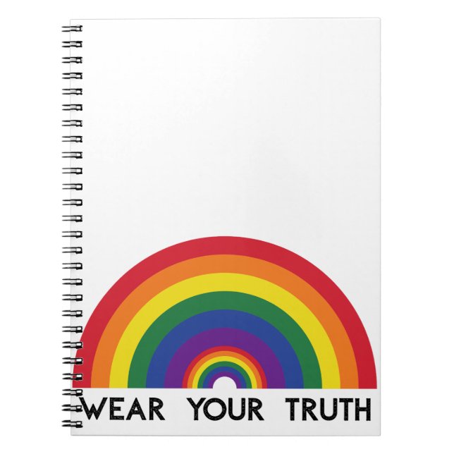 Minimal Rainbow Arch Modern Colorful Statement  Notebook (Front)