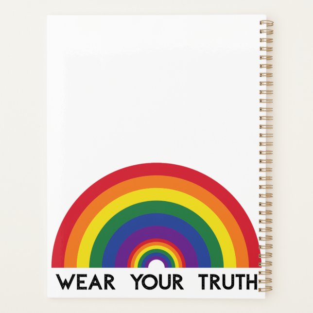 Minimal Rainbow Arch Modern Colorful Statement  Planner (Back)