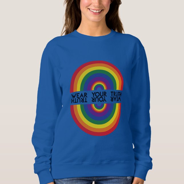 Minimal Rainbow Arch Modern Colorful Statement  Sweatshirt (Front)
