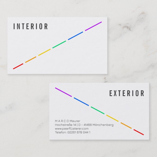 Minimal Rainbow Business Card with Pride Colors (Front/Back)