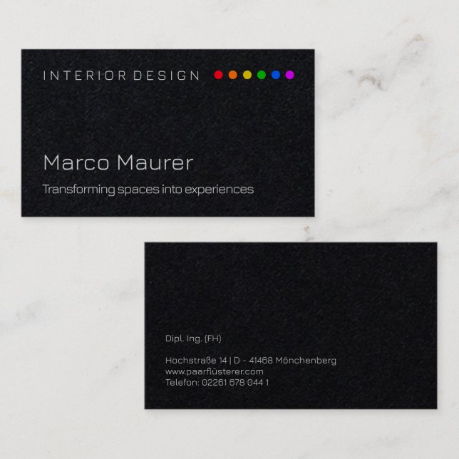 Minimal Rainbow Business Card with Pride Colors (Front/Back)