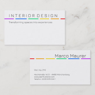 Minimal Rainbow Business Card with Pride Colors