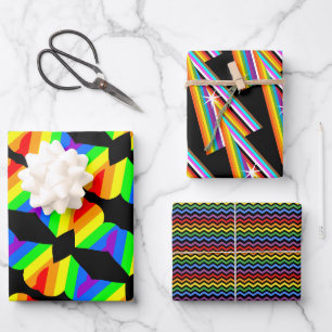 Minimal Rainbow Statement Wrapping Paper Sheets