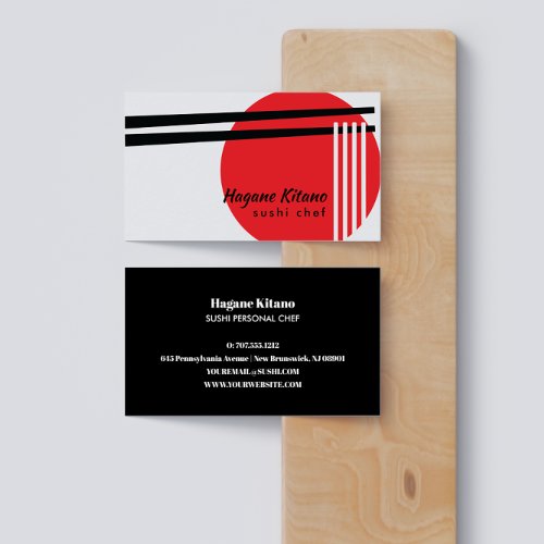 Minimal Ramen Japanese restaurant Sushi chef Business Card