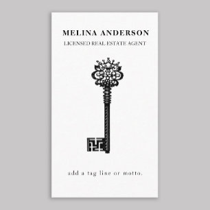 Minimal Real Estate Vintage Key Business Card