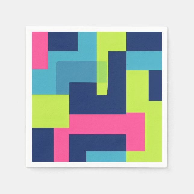 Minimal Rectangles Bold Napkins (Front)